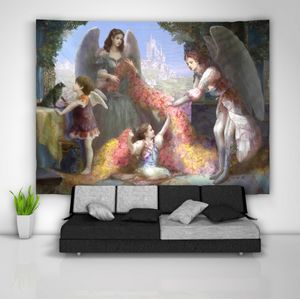 Angels Familie Tapestry Art Wall Opknoping Sofa Tafel Bed Cover Home Decor