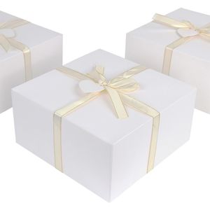 Ourwarm Geschenkdozen 4L Grote Box Met Deksel Wit Kraftpapier Doos Voor Evenementen, Cupcake Dozen