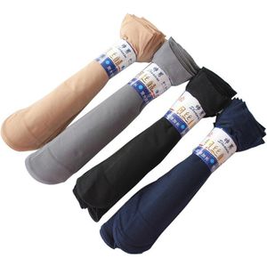 5 Pairs Business Heren Zomer Sokken Dunne Zijden Hoge Elastische Nylon Ademend Casual Korte Crew Sokken Mannelijke Koele Zwart Wit sokken