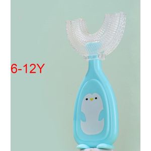 Kids Tandenborstel U-Vorm Zuigeling Tandenborstel Met Handvat Cartoon Siliconen Orale Care Cleaning Brush Voor Peuters Leeftijden 2-12