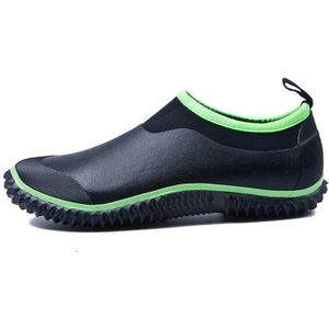 Mannen Korte Rainshoes Fluorescerend Groen Low-Up Mode Rubber Rainshoes Wassen Schoenen Gekleurde Licht Mond Water Schoenen