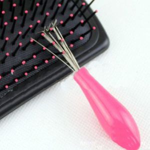 2 Stks/set Kam Hair Brush Cleaner Remover Embedded Plastic Kam Roze Cleaner Tool Reinigingsborstel