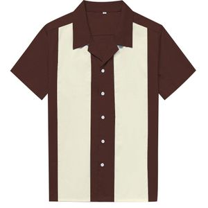 Sishion Korte Mouwen Zomer Heren Shirts ST108 L-3XL Plus Size Heren Kleding Blouse Katoen Bowling Vintage Shirt