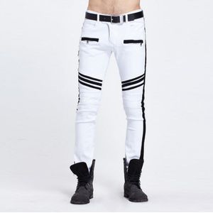 Eh · Md® Jeans Mannen Zwart En Wit Vouwen Oversize Europese En Amerikaanse Rits Decoratieve Denim Voeten Broek Slim Fit