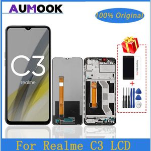 Originele Lcd Voor Realme C3 RMX2027 RMX2021 RMX2020 Lcd Display Met Frame Digitizer Touch Screen Oppo Realme C3 Lcd Vervanging