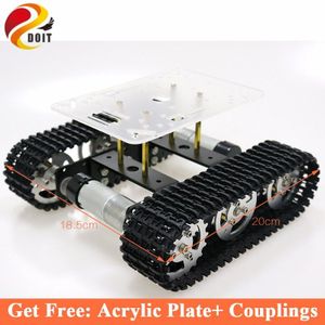 RC Metalen Robot Tank Chassis mini T100 Crawler Rups Rupsvoertuig met Plastic Spoor voor Arduino diy educatief kit