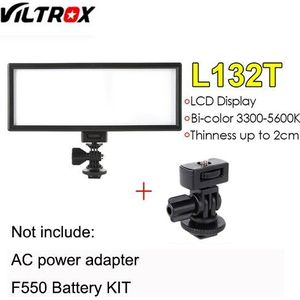 Viltrox L132T Led Video Licht Ultra Dunne Lcd Display Bi-Kleur &amp; Dimbare Dslr Studio Light Lamp Panel Voor camera Dv Camcorder