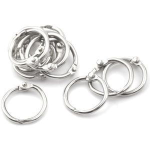 50 Stuks Metalen Loose Leaf Ring Nietje Boek Bindmiddel 20Mm Buitendiameter Loose Leaf Ring Sleutelhanger Borgring Ring