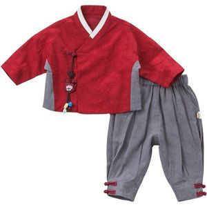 DB12753-N Dave Bella Herfst Baby Jongens Kleding Sets Pak Kinderen Effen Kleding Chinese Stijl