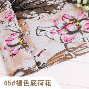 Linnen/katoen etnische stof 145*100 cm lotus bloem gedrukt diy voor naaien gordijn tafelkleed rok jurk decoratie patchwork