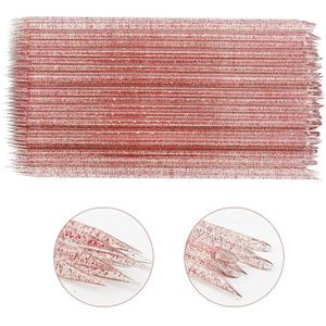 100 Stuks Herbruikbare Kristal Stok Double End Nail Art Cuticle Pusher Cuticle Remover Tool Pedicure Care Nagels Manicure Gereedschap