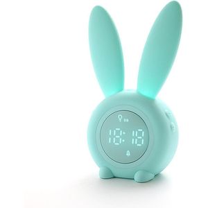 Cartoon Bunny Kids Wekker Slaap Trainer Oplaadbare Nachtlampje met 6 Stemmen Controle Sleep Timer met Digitale Thermometer