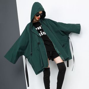 Max Lulu Koreaanse Herfst Dames Losse Streetwear Womens Lange Hooded Trenchcoat Oversized Windjack Casual Kleding