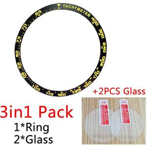 3in1 Anti Scratch Protection Ring Voor Honor Horloge Magic2 46Mm Ring Saffier Dial Bezel Styling Case Metal Magic 2 glas Screen