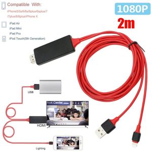 1080P Hdmi Adapter Kabel Voor Bliksem Digital Av Adapter Voor Iphone X 8 7 6 6 S, 8 Pin Usb Naar Hdmi Kabel Voor Ipad Mini Air Pro