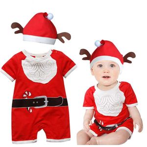 Pasgeboren Eerste Kerst Baby Romper Kleding Met Hoed Meisje Jongen Kerst Kleding Baby Rompertjes Kinderkleding Party Outfit 12-18M