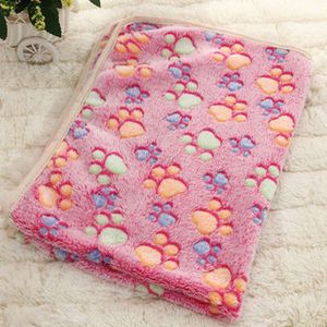 Leuke Huisdier Deken Hond Mat Puppy Coral Fleece Poot Warm Bed Kat Mat Voor Kleine Hond Deken Fleece Kitten poot Bruin M