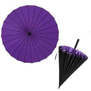 Lange Handvat Grote Golf Paraplu Vrouwen Reizen Parasol Regen Paraplu Mannen 24K Sterke Dubbele Winddicht Glasvezel
