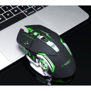 T-WOLF Q13 Oplaadbare Draadloze Muis Stille Ergonomische Gaming Muizen 6 Toetsen Rgb Backlight 2400 Dpi Voor Laptop Computer Pro Gamer