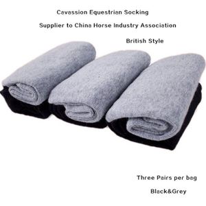 3 Paar Mensequestrian Sokken Gekamd Katoen Klassieke Grijs Sok Casual Lange Mannen Compressie Vochtopname Sok