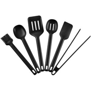 G5AB 6 Pack Hittebestendige Siliconen Koken Gebruiksvoorwerp Sets Spatel Soep Lepel Borstel Vergiet Non-stick Kookgerei Keuken Gadgets