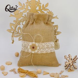 2 Stks/set Jute Zakken Koord Pouch Box Zakken Verpakking Linnen Tassen Sieraden Display Wedding Sack Jute zak Diy