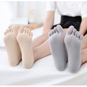 5Pairs Zomer Dunne Teen Sok Slippers Vrouwen Lady Onzichtbare Silicone Anti-Slip Vijf Vinger Sokken Calsetines De mujer
