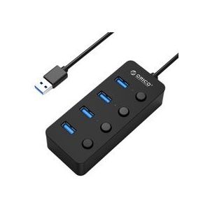 Orico W9Ph4-U3-V1 Bus Aangedreven 4 Port Usb 3.0 Hub Met Individuele Schakelaars Adapter En Led Voor Laptop/Ultrabook /Deskto