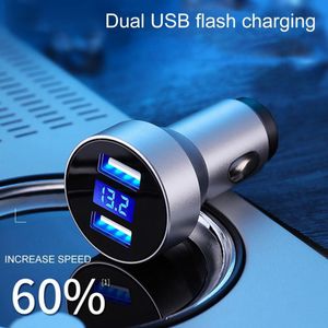 45% Sales! 5V/2.4A Mini Dual Usb Multifunctionele Digitale Display Auto Mobiele Telefoon Oplader Voltmeter