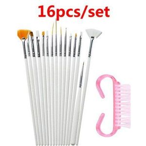 Nail Art Brush Pennen Acryl Nail Penselen UV Gel Nail Polish Schilderen Tekenen Penselen Set Strass Handvat Manicure Gereedschap Borstel