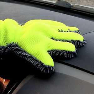 5 Vinger Auto Wassen Handschoenen Soft Multifunctionele Dubbelzijdig Auto Borstel Wasstraat Auto Motor Wassen Drogen Handdoeken