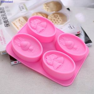 Zacht Silicone Diy Handgemaakte Zeep Mold Ovale Cartoon Christmas Bell Silicone Mold Kerst Zeep Mold Bad Gereedschap