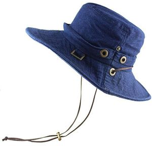 Katoen Zonnehoed Voor Vrouwen Mannen Emmer Denim Lente Zomer Vissen Hoed Strand Lange Grote Brede Rand Outdoor Uv Bescherming opvouwbare