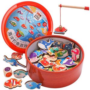 Magnetische Vissen Ouder-kind Interactief Speelgoed Game Kids 30Pcs Houten Vis Babybadje Speelgoed Intellectuele Speelgoed Emmer Vissen speelgoed