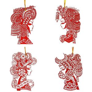 4 stks/partij Chinese Traditionele Klassieke Stijl Bladwijzer Peking Opera Gezichtsmaskers Metalen Bladwijzers Souvenir