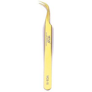 Vetus Gouden Hoge Precisie Make Tweezer Voor 3D/6D Volume Wimper Extension Anti-Statische Rvs Wenkbrauw Pincet
