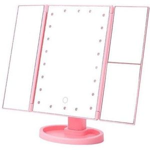 Touch Screen Make-Up Spiegel Met 22 Led Light Vergrootglas Compacte Spiegel Flexibele Cosmetica Spiegels Maken WY51207