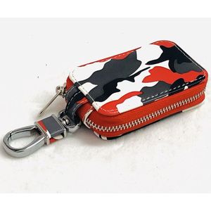 Mode Camouflage Patroon Sleutel Tas Voor Mannen Taille-Opgehangen Autosleutel Case Key Ringen Kettingen Vrouwen Kleine Portemonnee pu Lederen Sleutelhouder