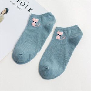 Lente Zomer Herfst Kawaii Vrouwen Korte Sokken Leuke Grappige Harajuku Kawaii Cartoon Kat Katoenen Sokken Voor Vrouwelijke Calcetines Mujer