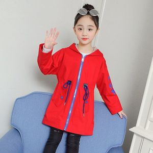 Meisjes Hooded Trenchcoat Lente Windjack Voor Tiener Koreaanse Kinderkleding Grote Meisjes Herfst Geul Jas Kleding 4- 13 Y