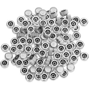 100Pcs Horloge Kronen Voor Quartz Horloge Reparaties Vervang Horloge Deel Silver Tone