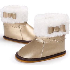 Lente en Herfst 0-1 jaar oude vrouwelijke baby rubber onderkant plus katoen warme snowboots baby schoenen peuter schoenen