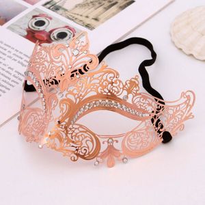 High-End Venetië Metalen Diamant Masker Vergulde Verzilverde Rose Gold Maskerade Masker