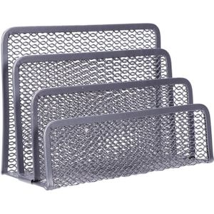 -Metalen Kantoor Mesh Bin & Desk Organiser Set Briefpapier Netjes Brief Houder, Brief Sorter Zilver