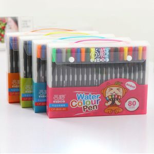 Wasbare Aquarel Borstel Pen 60/80/100 Inkt Kleuren Art Marker Pen Set Voor Kid Schilderij Tekening Kantoor School Briefpapier levert