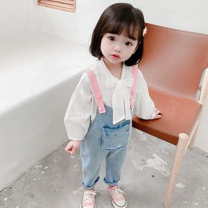 Leuke Baby Meisjes Overalls Losse Casual Kids Denim Broek Mode Kinderen Outfits Peuter Meisje Vallen Kleren