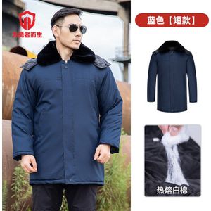 Lange Leger Katoen Gewatteerde Jas Mannen Warme Arbeid Bescherming Katoen Gewatteerde Jas Winddicht Waterdicht Met Hoed Winter beveiliging Koud