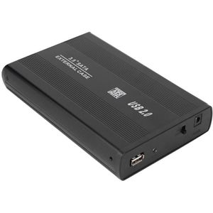 3.5 Inch Harde Schijf Case Sata Naar USB2.0 Aluminium Hdd Case Externe Harde Schijf Behuizing Met Eu Adapter