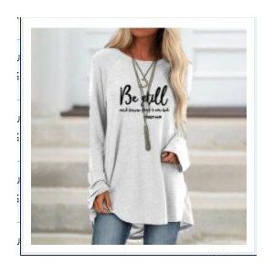 Vrouw Casual Mode Lange Mouwen Ronde Hals Printing Top T-shirt Lange Mouw Top Vrouwen Grafische Camiseta Mujer