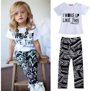 Kinderen Meisjes Kleding Set Brief T-Shirt Voor Meisjes Tops Zebra Patroon Lange Broek Sportkleding Meisjes Sport Set Kids Outfits